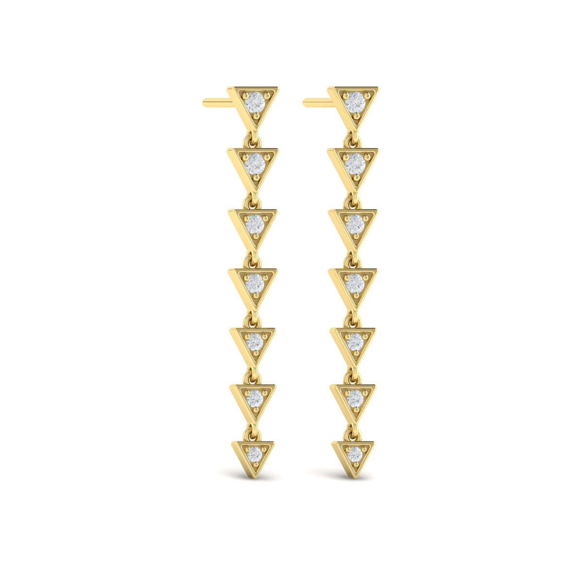 Diamond Trinity Drop Statement Earrings