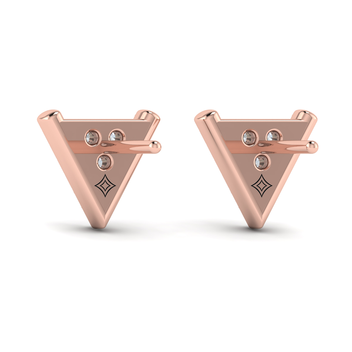 Diamond Trinity Stud Earrings