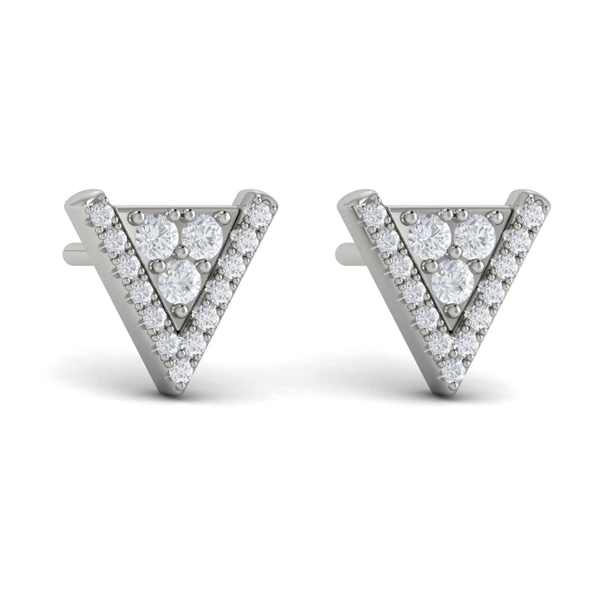 Diamond Trinity Stud Earrings