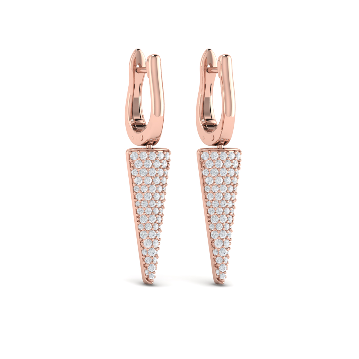 Diamond Trinity Drop Huggie Earrings