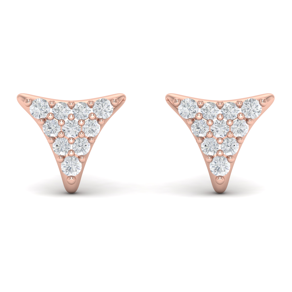 Diamond Trinity Stud Earrings