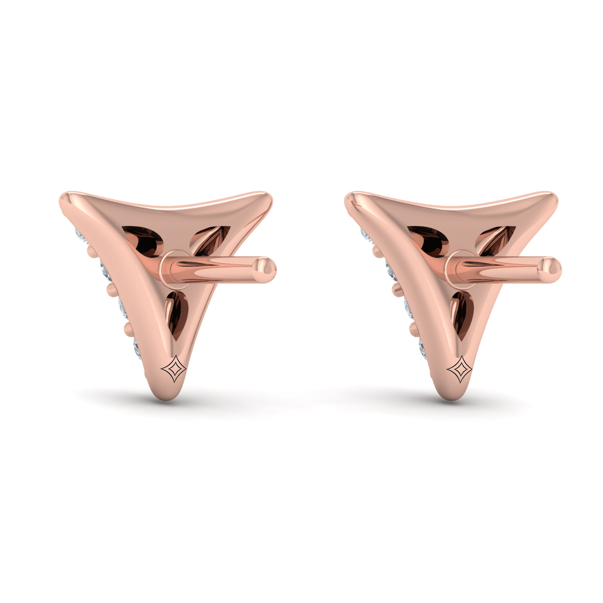 Diamond Trinity Stud Earrings