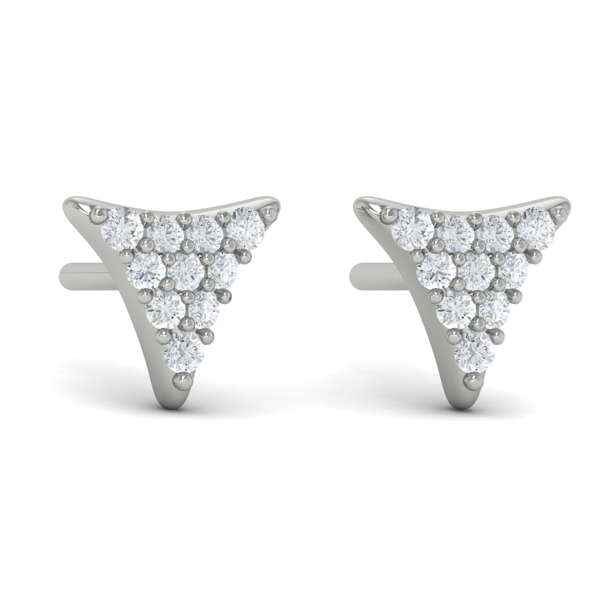 Diamond Trinity Stud Earrings