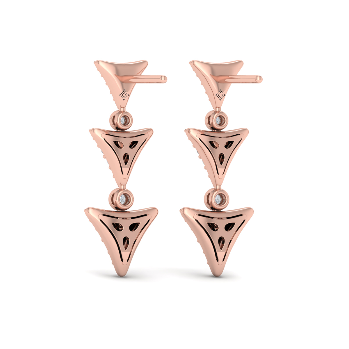 Diamond Trinity Drop Statement Earrings