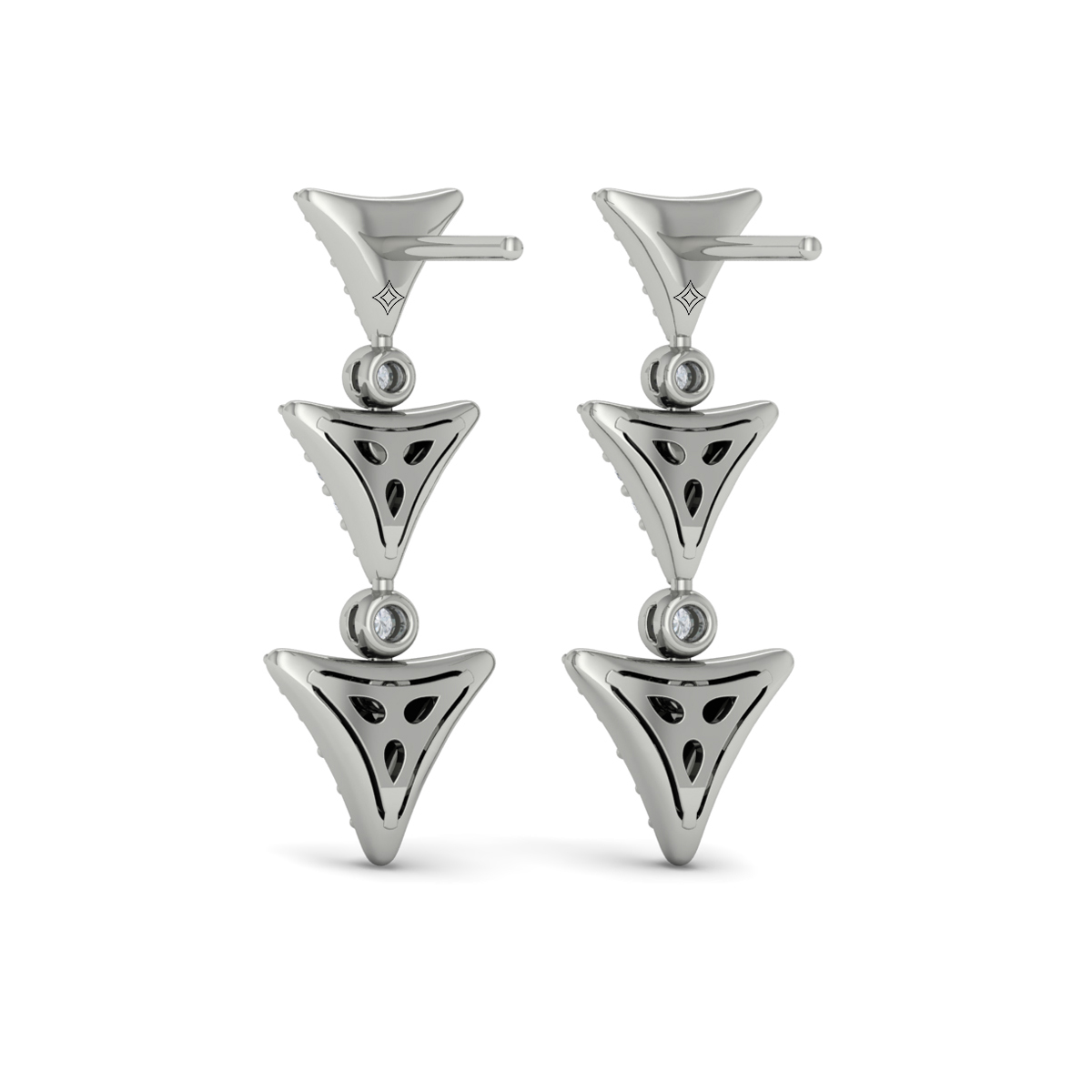 Diamond Trinity Drop Statement Earrings