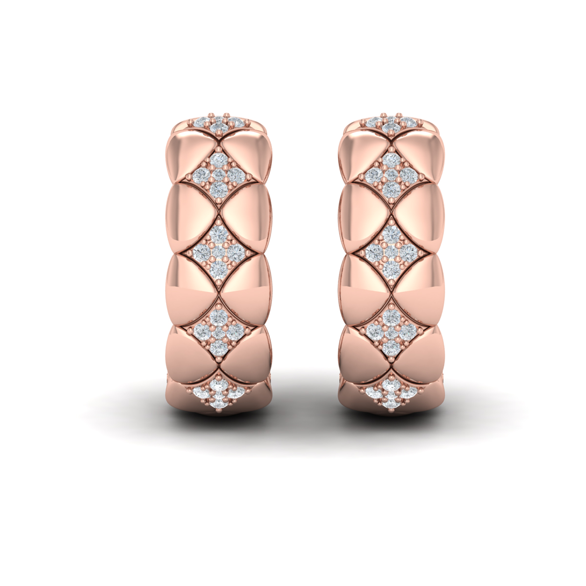 Diamond Cluster Barrel Earrings