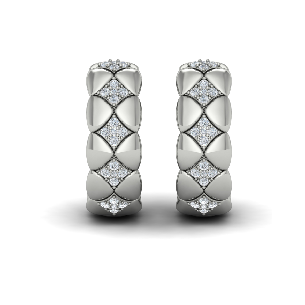 Diamond Cluster Barrel Earrings