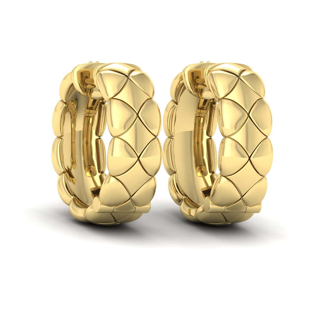 Diamond Cluster Barrel Earrings