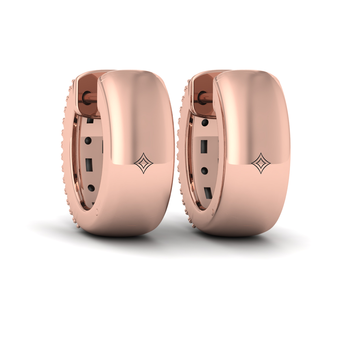 Diamond Baguette Multi Row Huggie Earrings