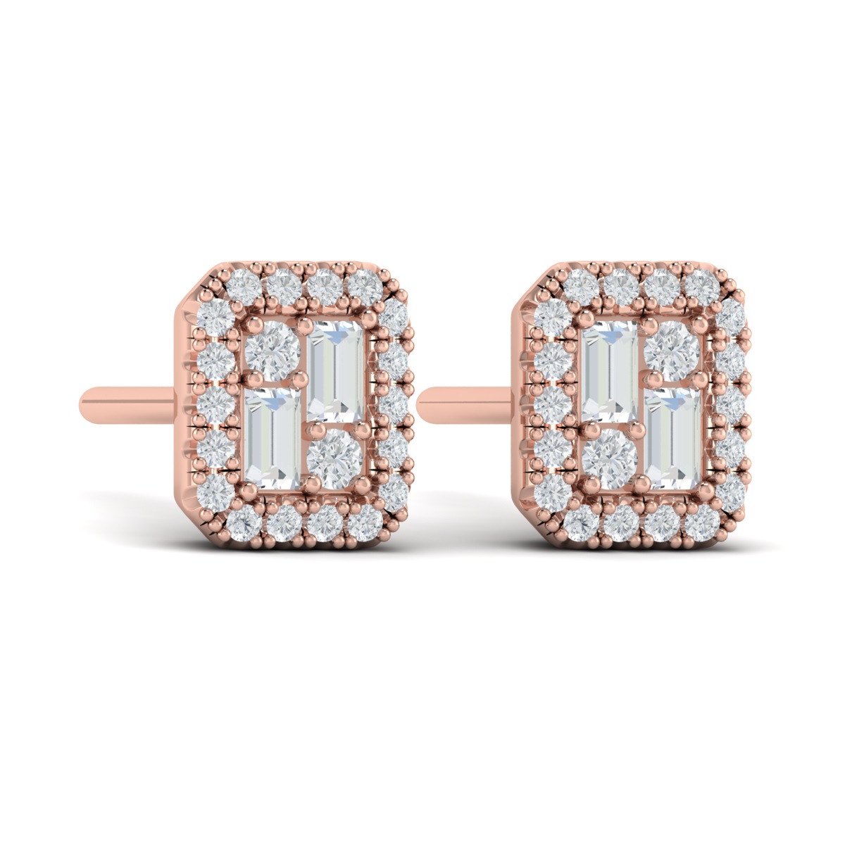 Diamond Baguette Stud Earrings
