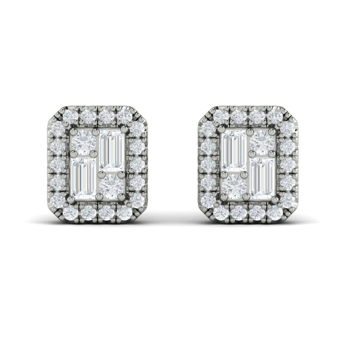 Diamond Baguette Stud Earrings