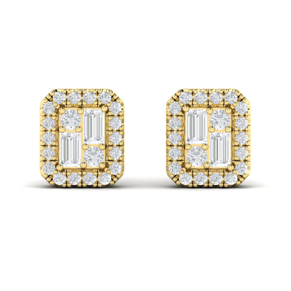 Diamond Baguette Stud Earrings