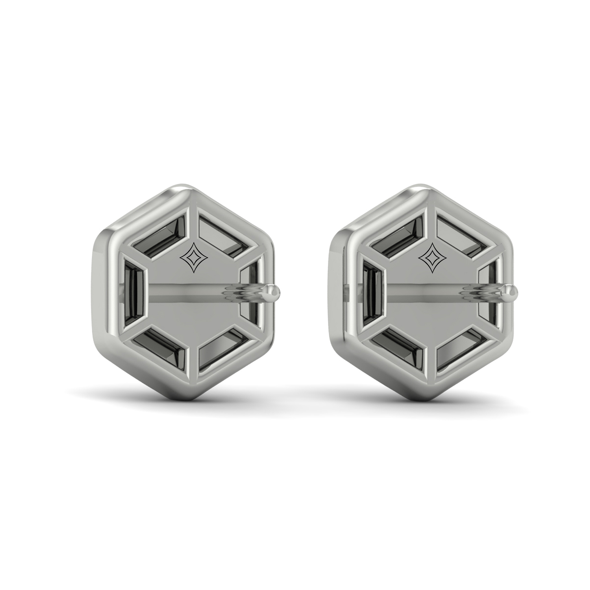 Diamond Cluster Honeycomb Stud Earrings