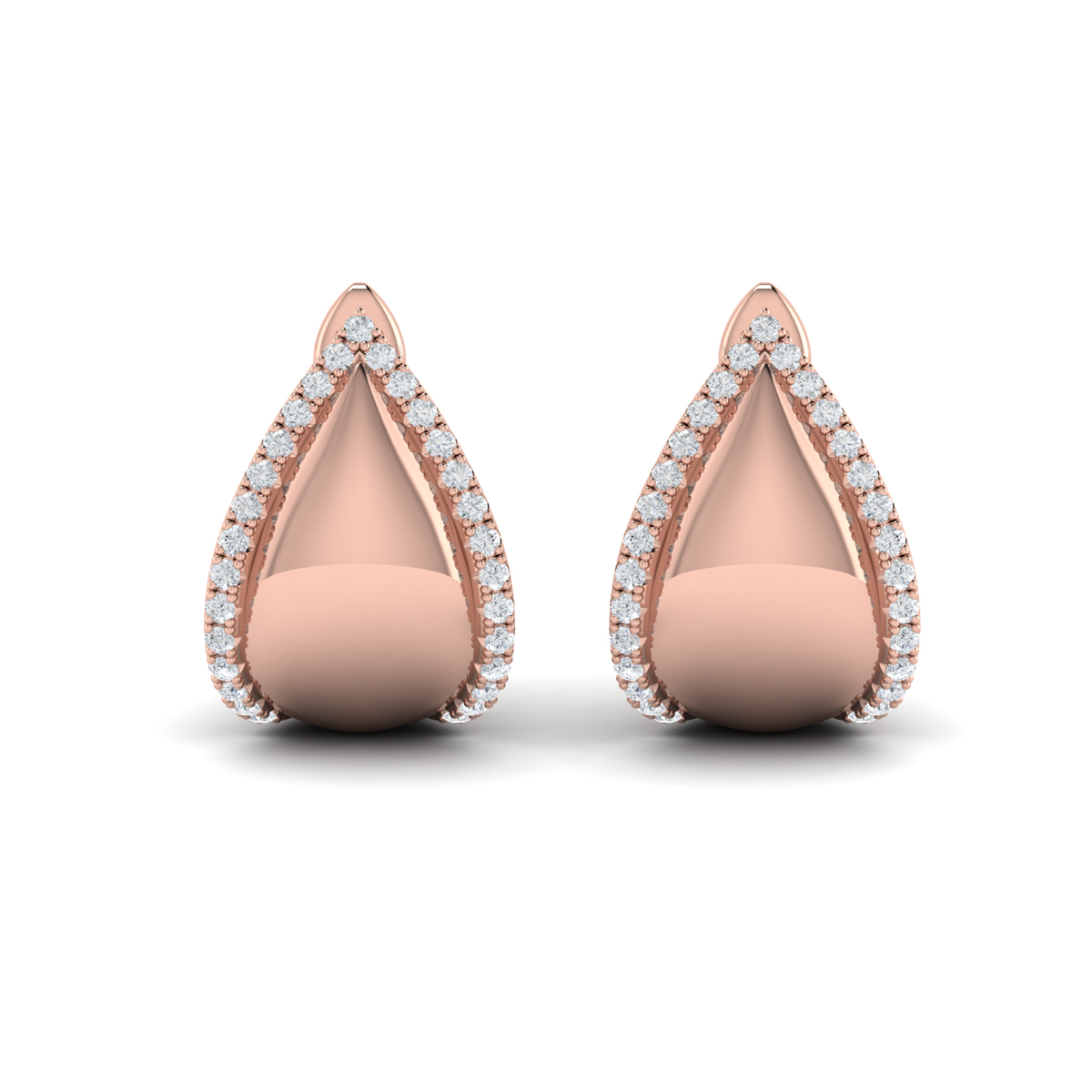 Diamond Trinity Huggie Earrings