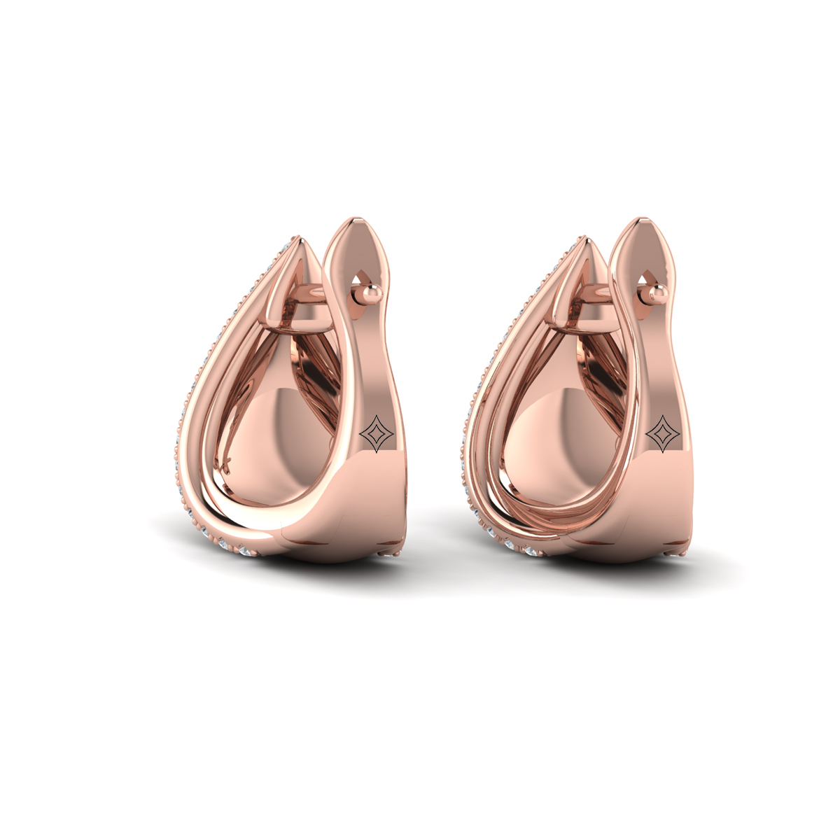 Diamond Trinity Huggie Earrings