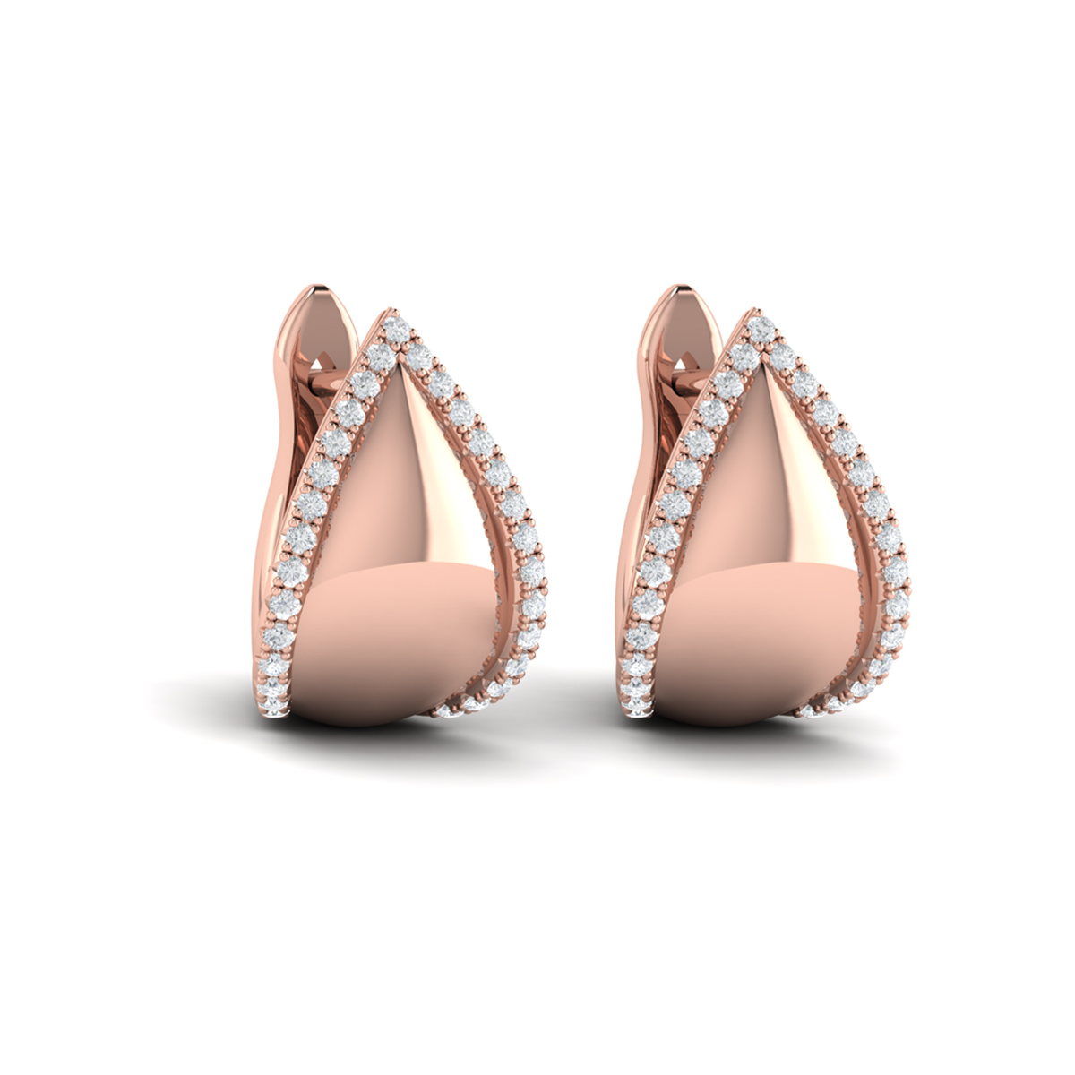 Diamond Trinity Huggie Earrings