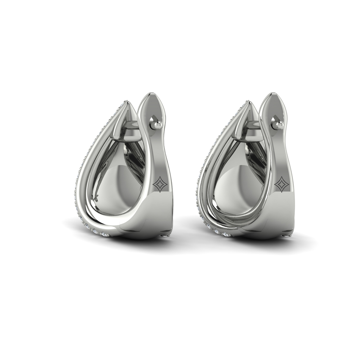 Diamond Trinity Huggie Earrings