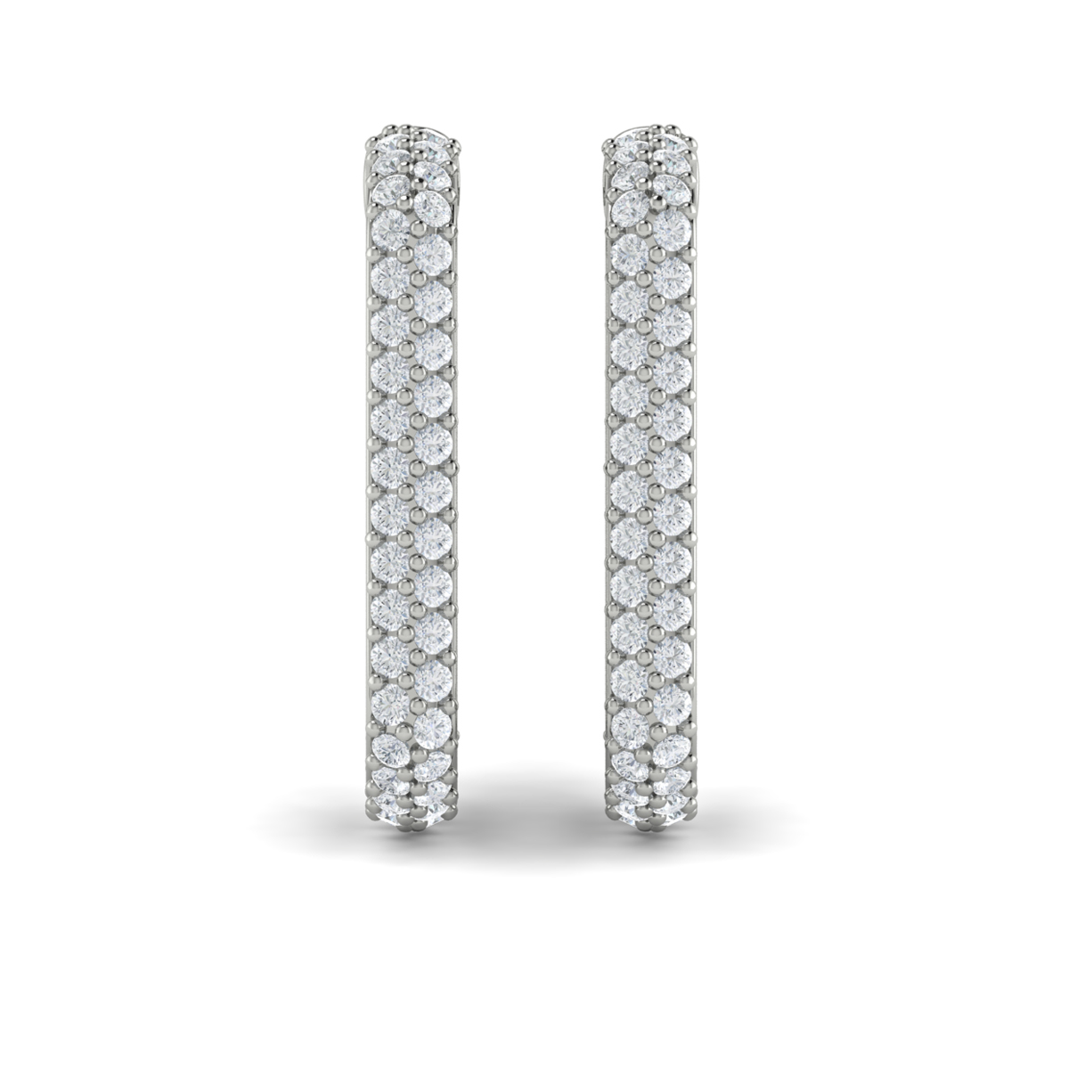 Diamond Elongated Hoop Earrings