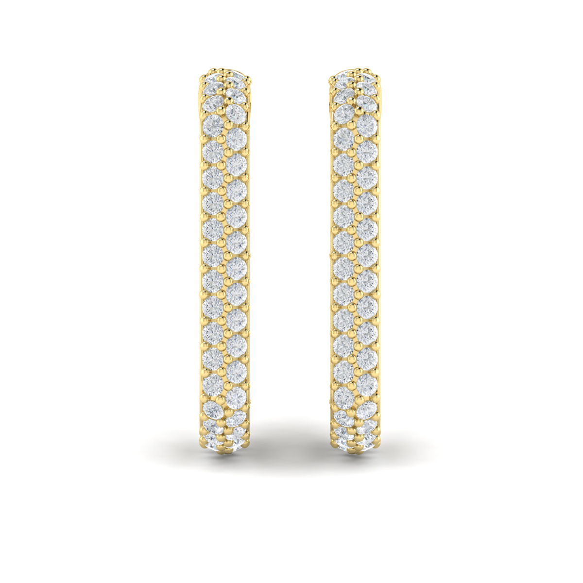 Diamond Elongated Hoop Earrings