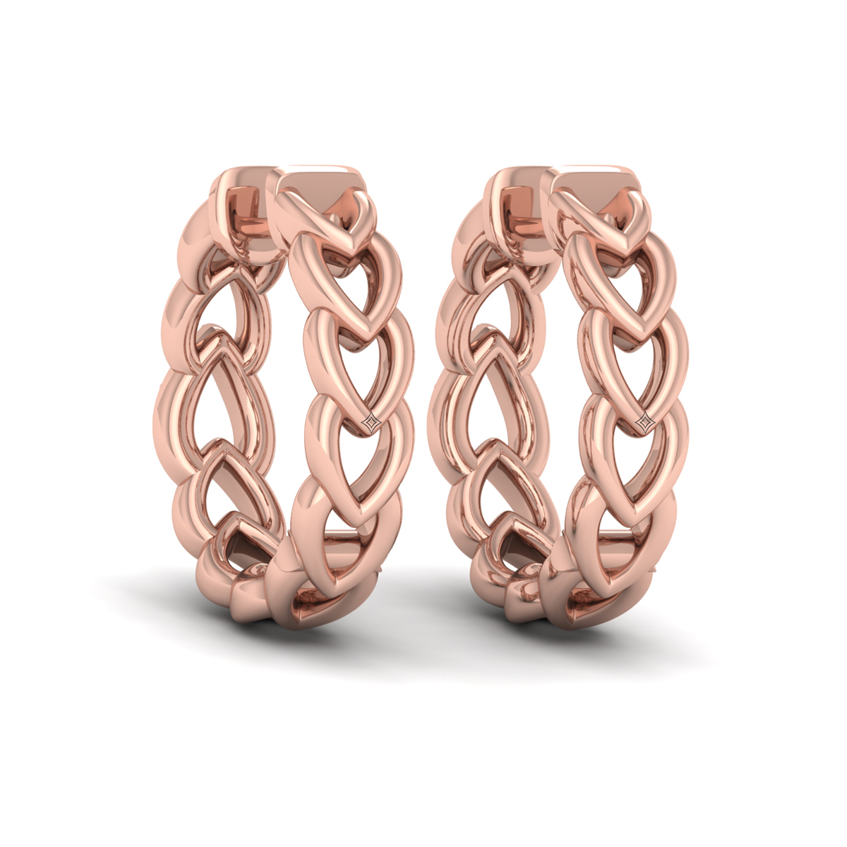 Diamond Accent Open Multi Tear Drop Link Earrings