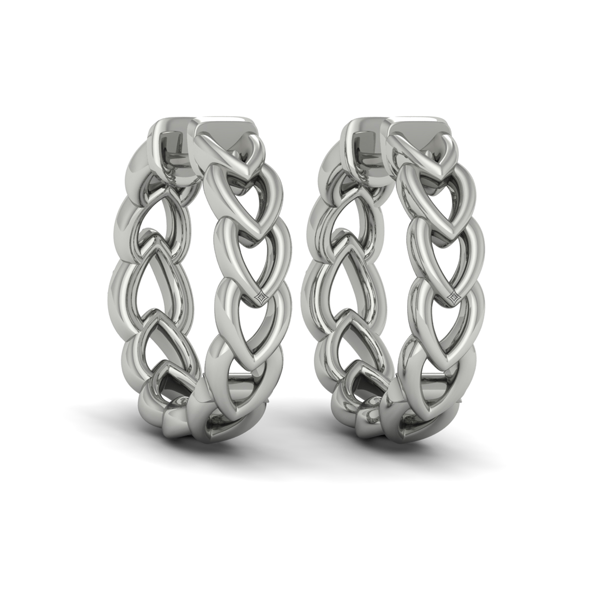 Diamond Accent Open Multi Tear Drop Link Earrings