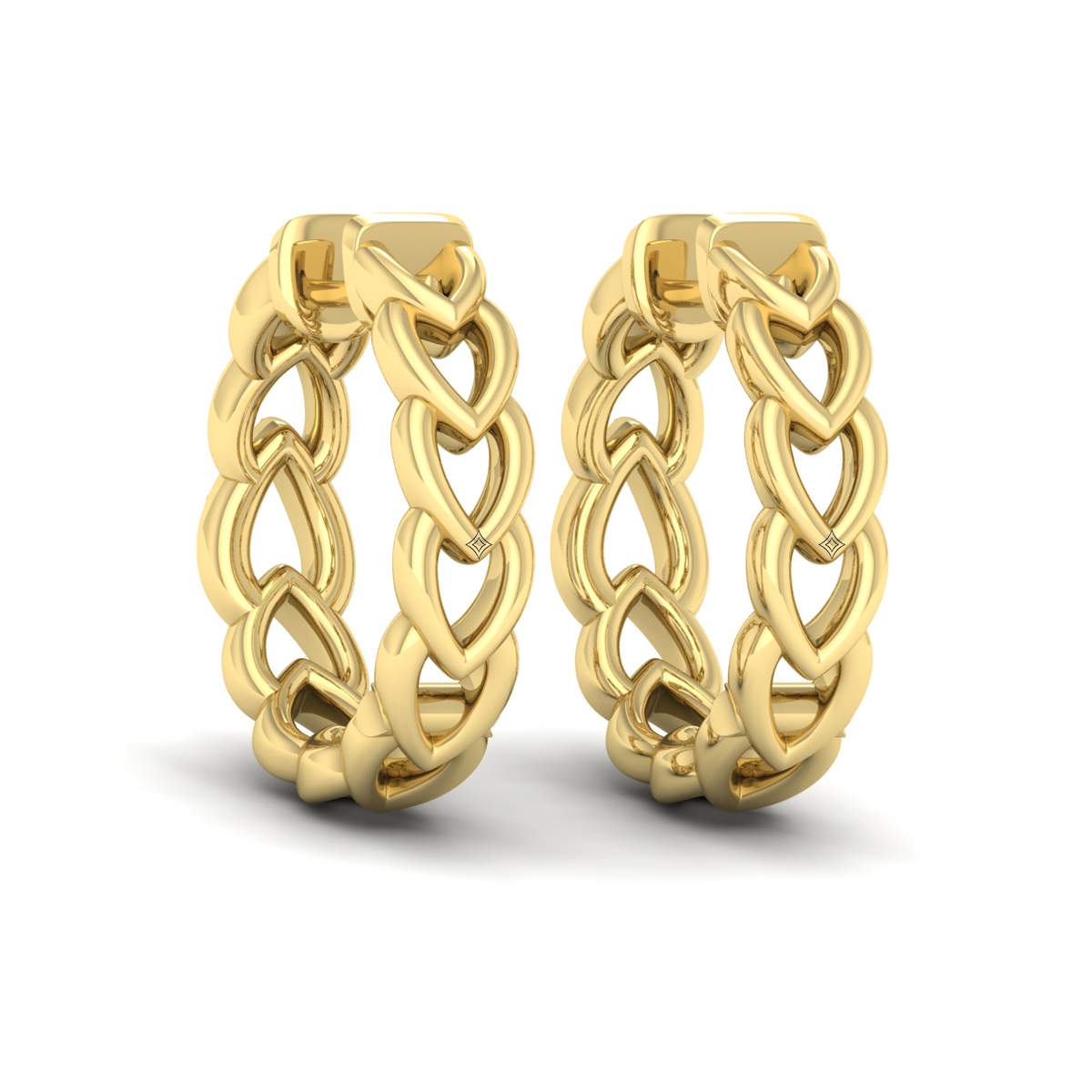 Diamond Accent Open Multi Tear Drop Link Earrings