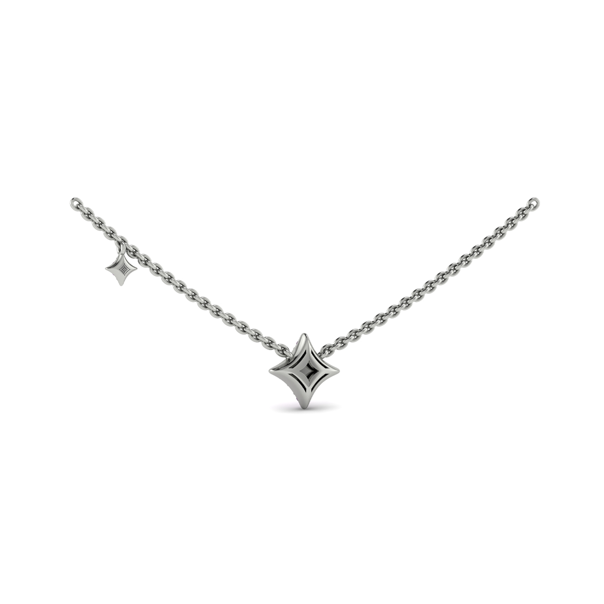 Diamond Cluster Vlora Star Double Pendant Necklace