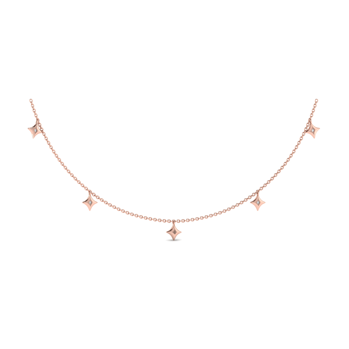 Multi Diamond Vlora Star Tassel Necklace