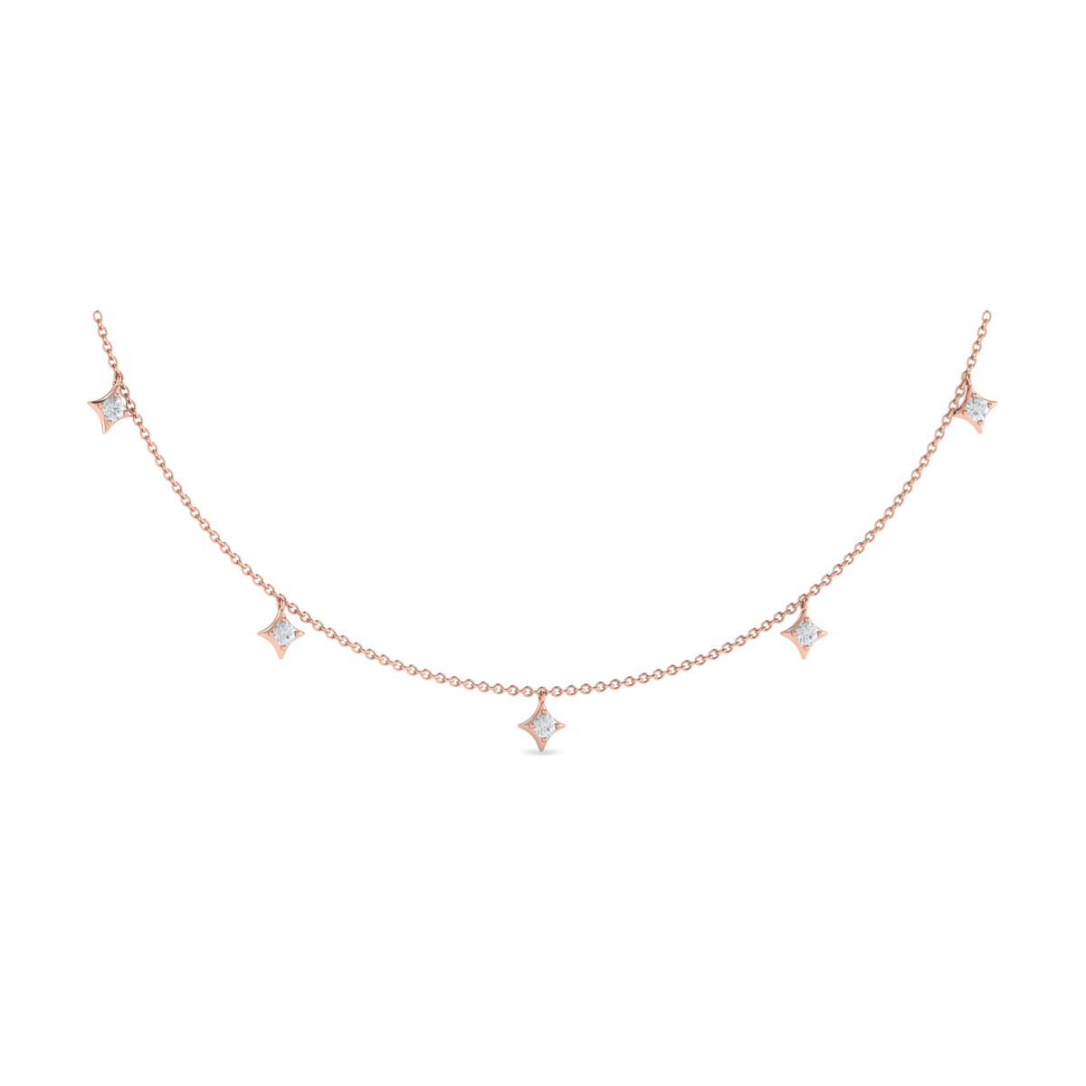 Multi Diamond Vlora Star Tassel Necklace