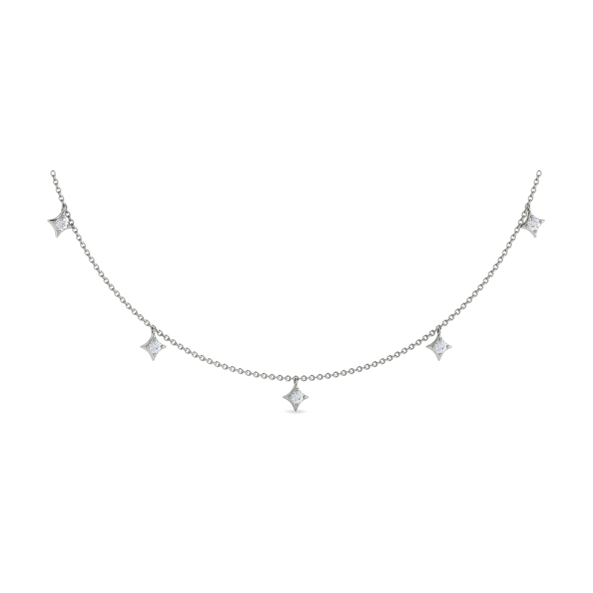 Multi Diamond Vlora Star Tassel Necklace