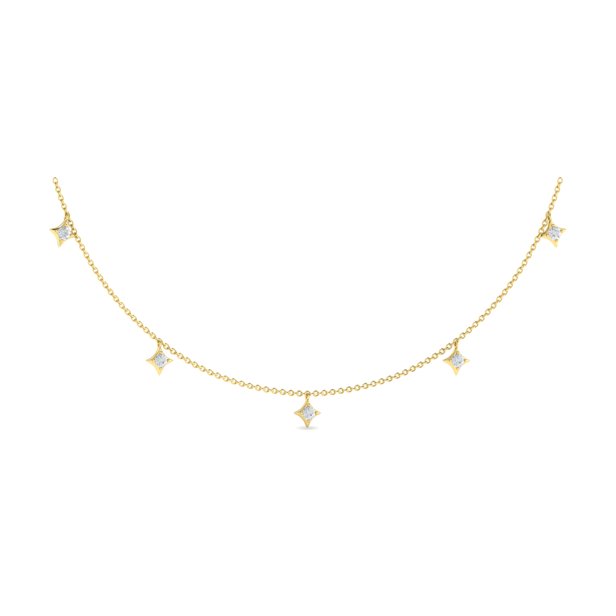 Multi Diamond Vlora Star Tassel Necklace