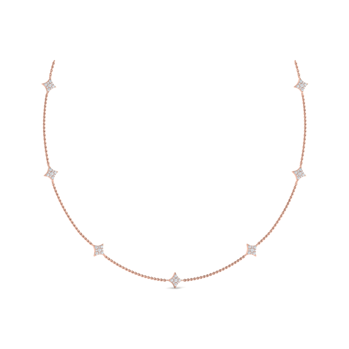 Diamond Cluster Multi Vlora Star Pendant Necklace
