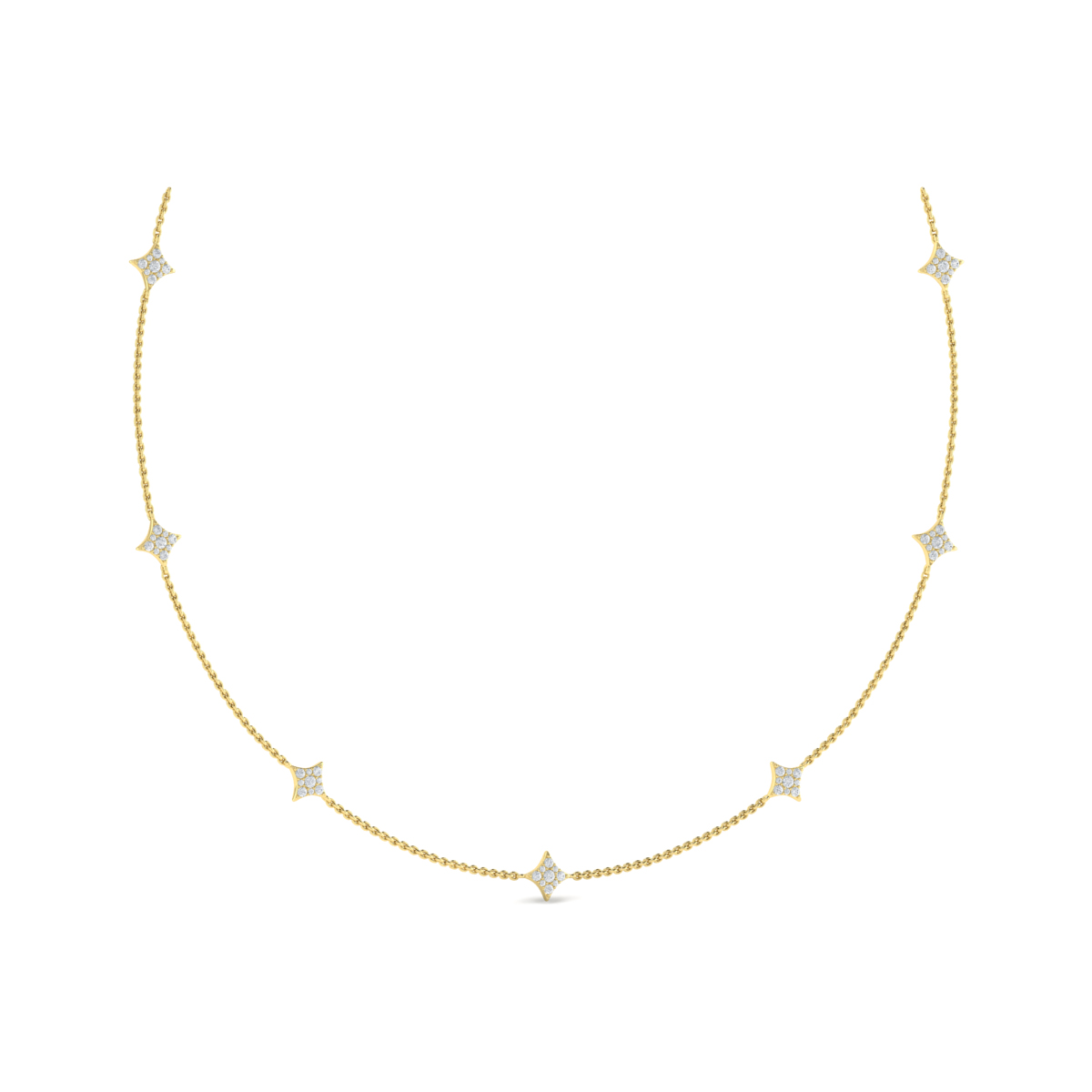 Diamond Cluster Multi Vlora Star Pendant Necklace
