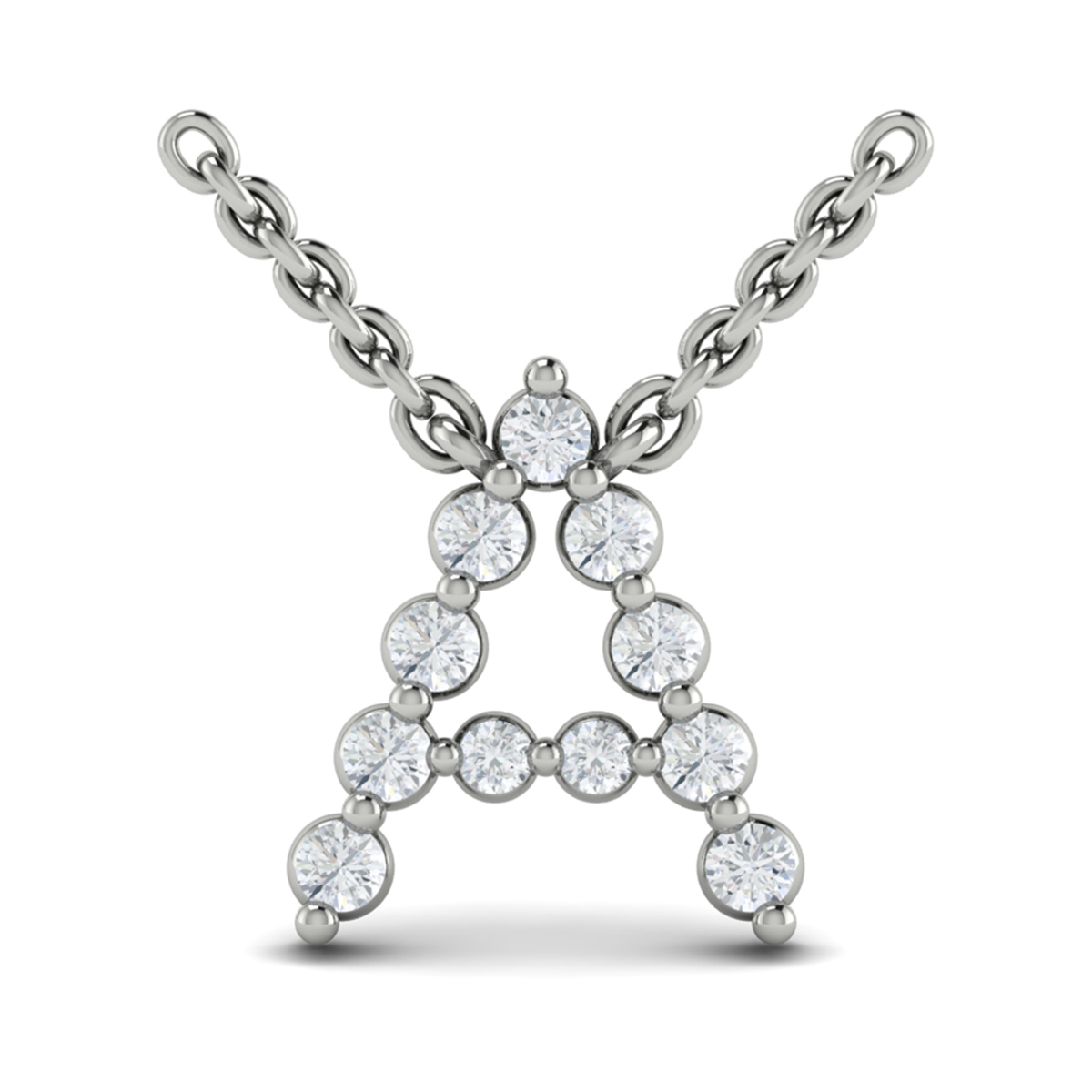 Diamond Alphabet Pendant Necklace, A