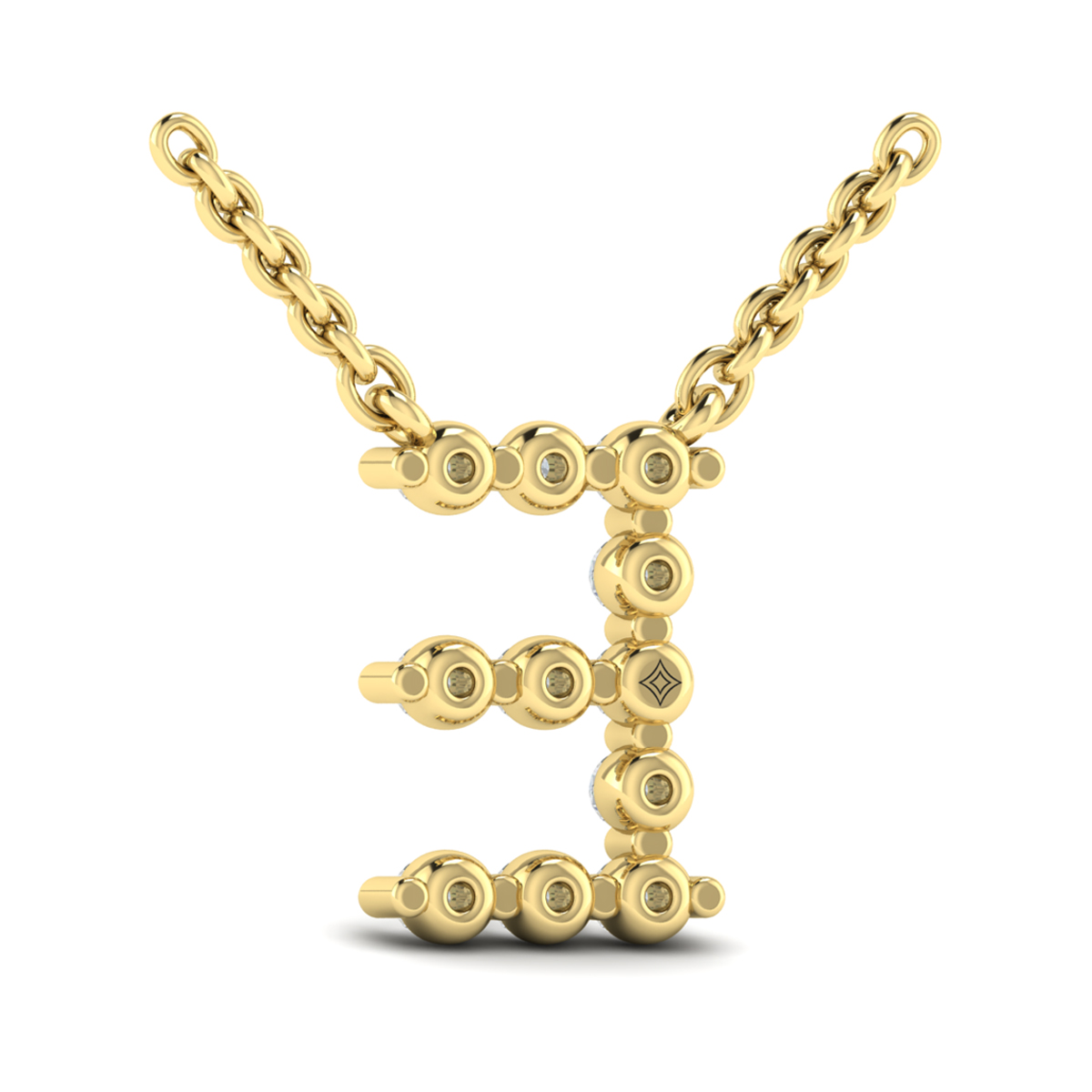 Diamond Alphabet Pendant Necklace, E