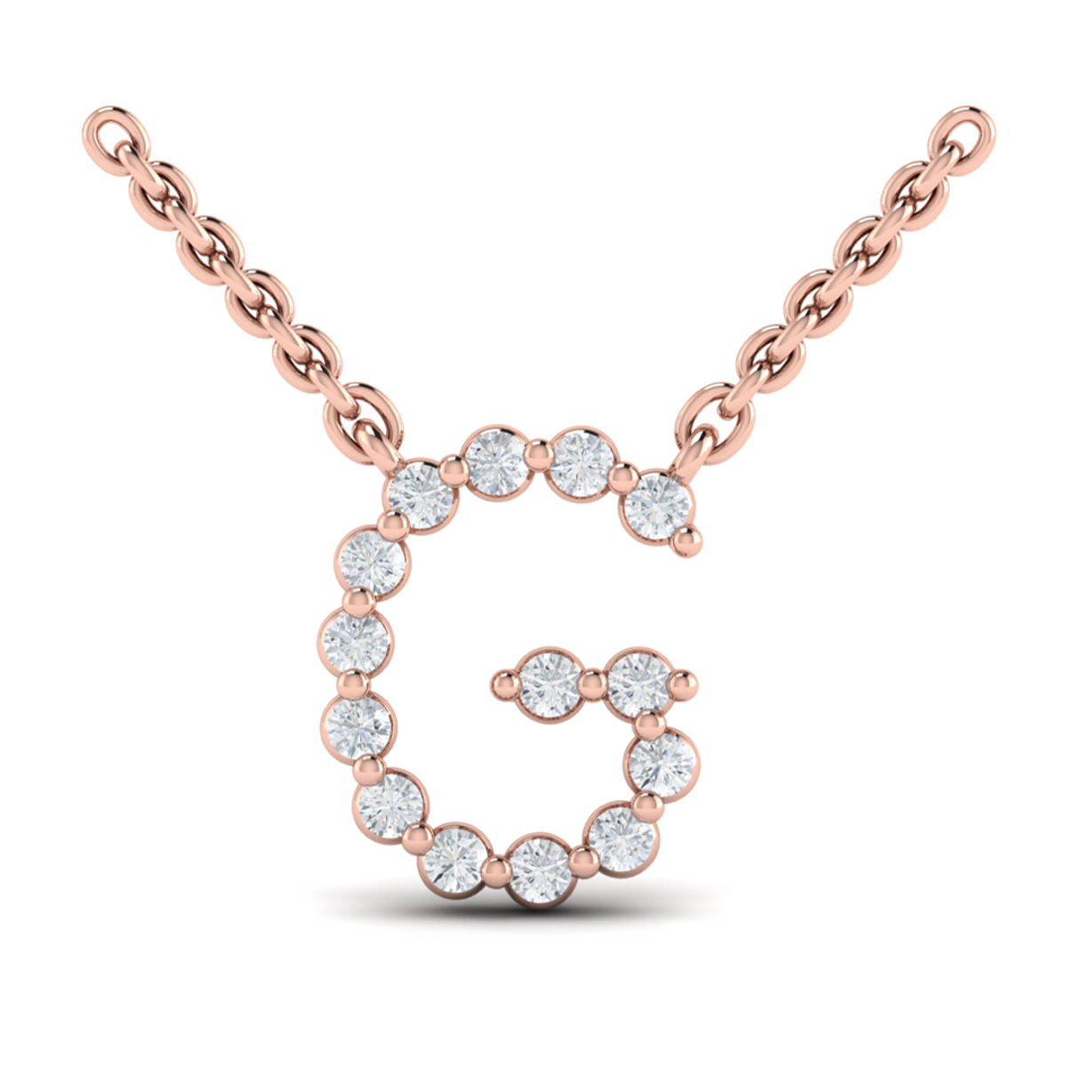 Diamond Alphabet Pendant Necklace, G