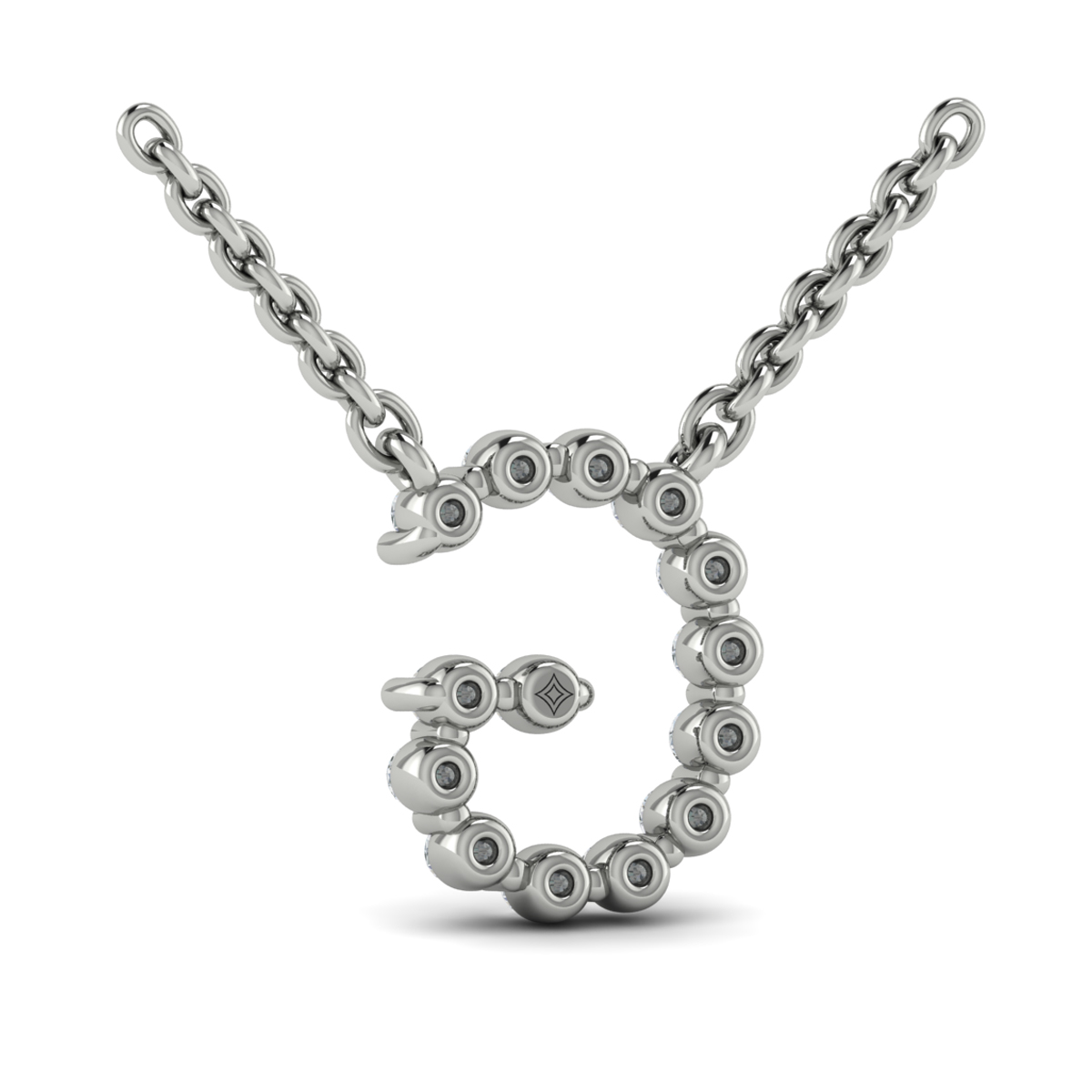 Diamond Alphabet Pendant Necklace, G