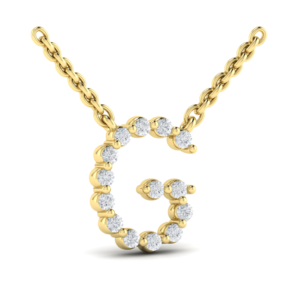 Diamond Alphabet Pendant Necklace, G