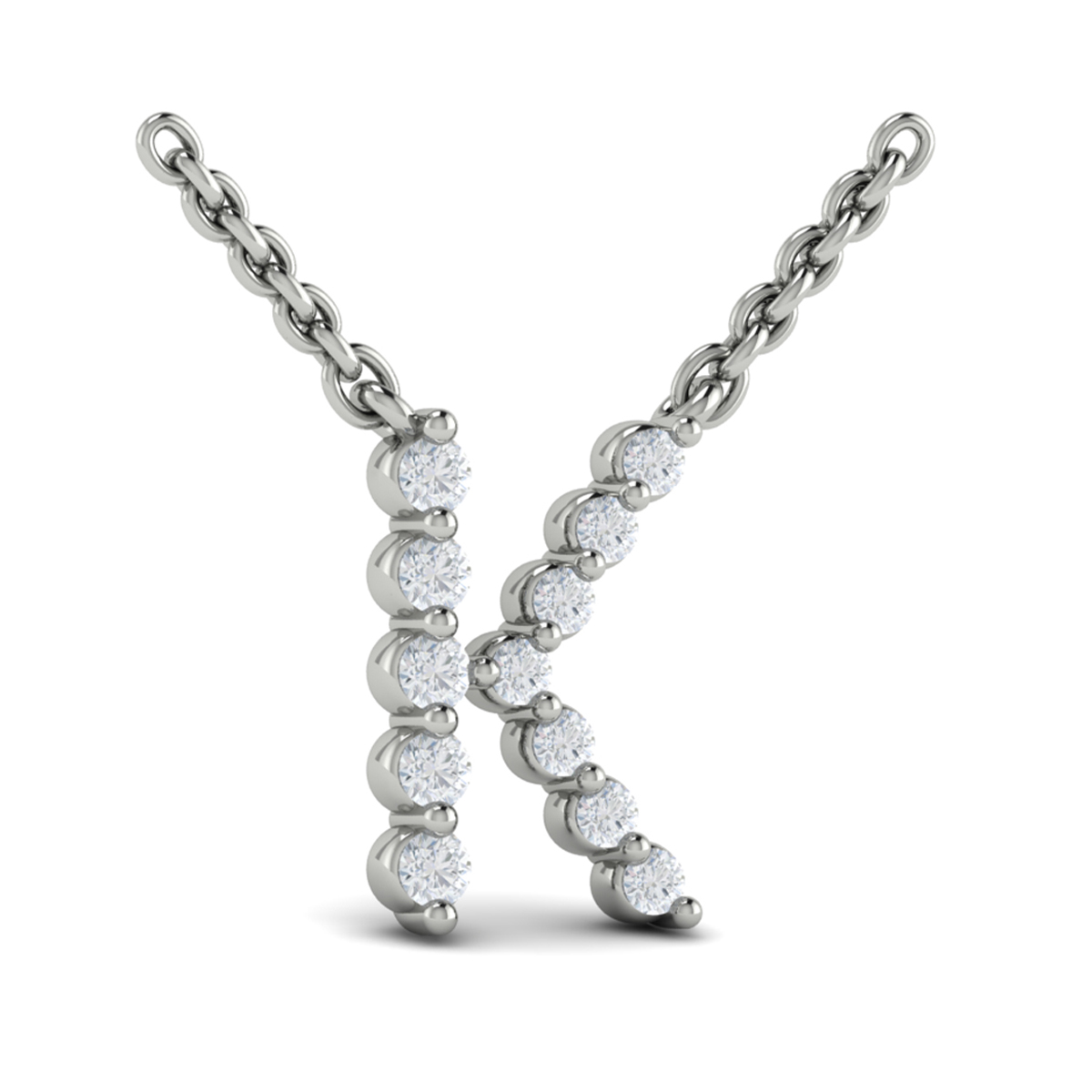 Diamond Alphabet Pendant Necklace, K