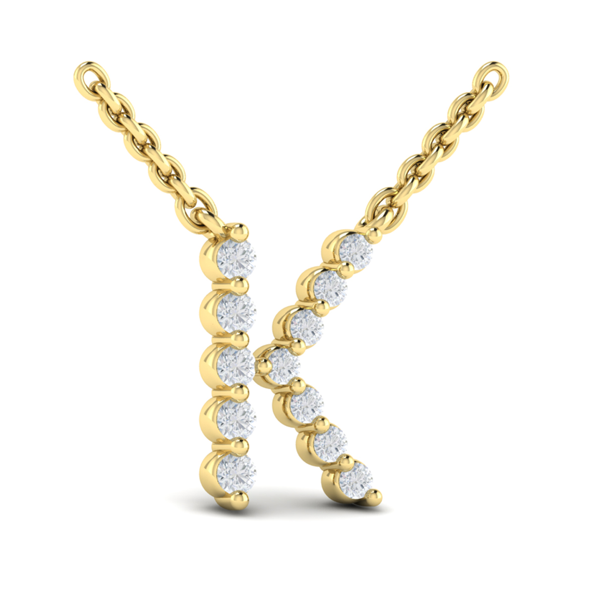 Diamond Alphabet Pendant Necklace, K