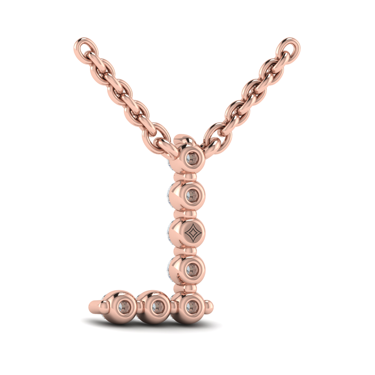 Diamond Alphabet Pendant Necklace, L