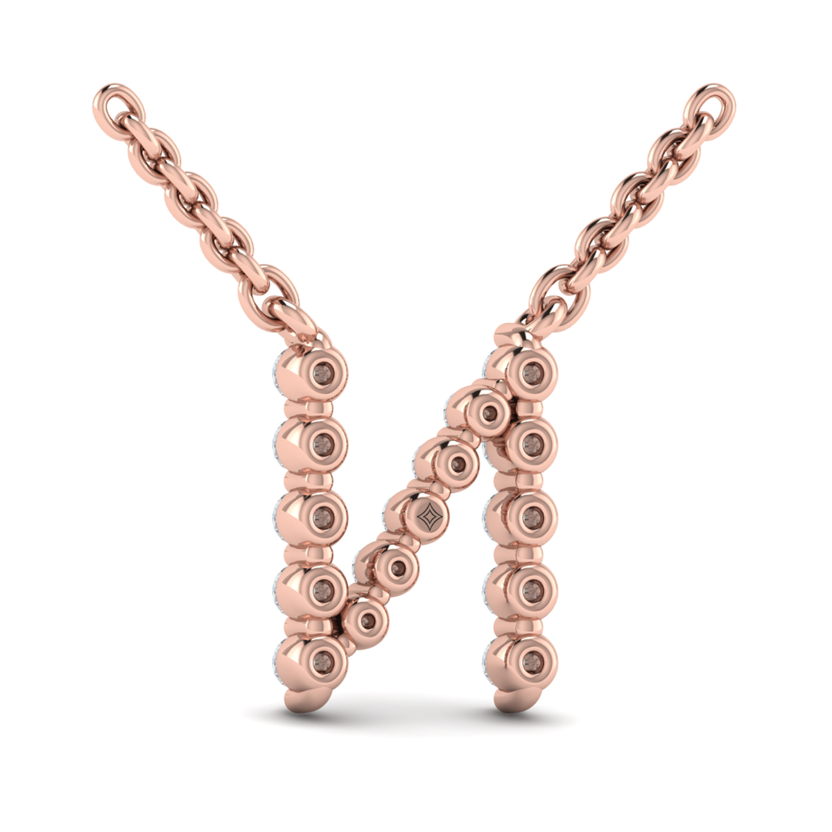 Diamond Alphabet Pendant Necklace, N