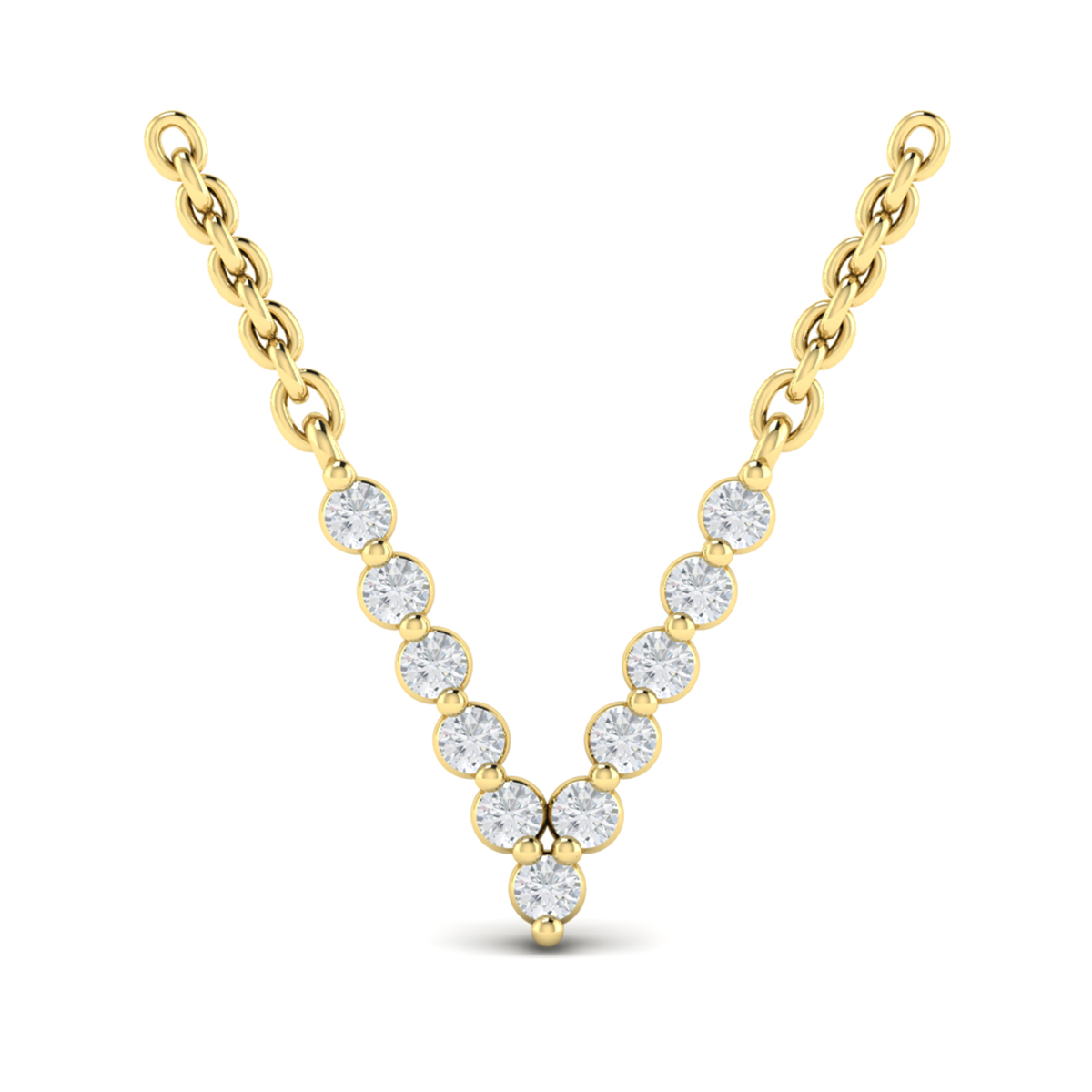 Diamond Alphabet Pendant Necklace, V