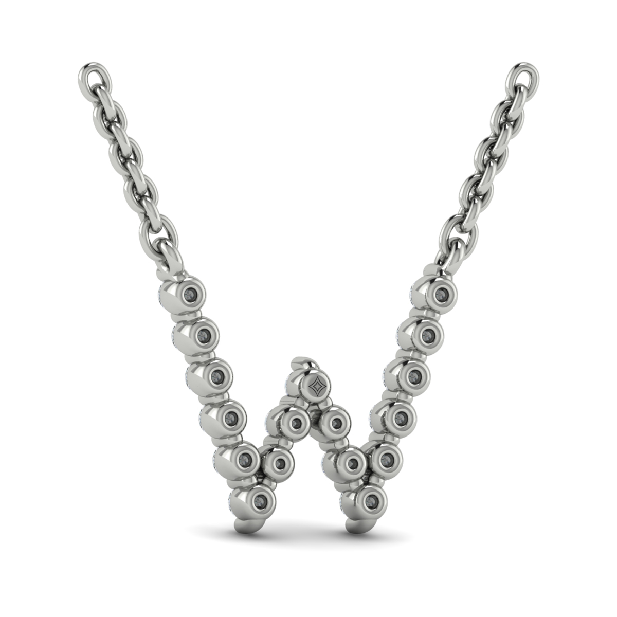 Diamond Alphabet Pendant Necklace, W