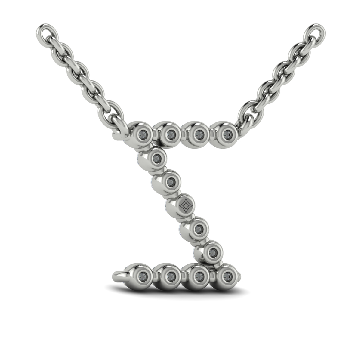 Diamond Alphabet Pendant Necklace, Z