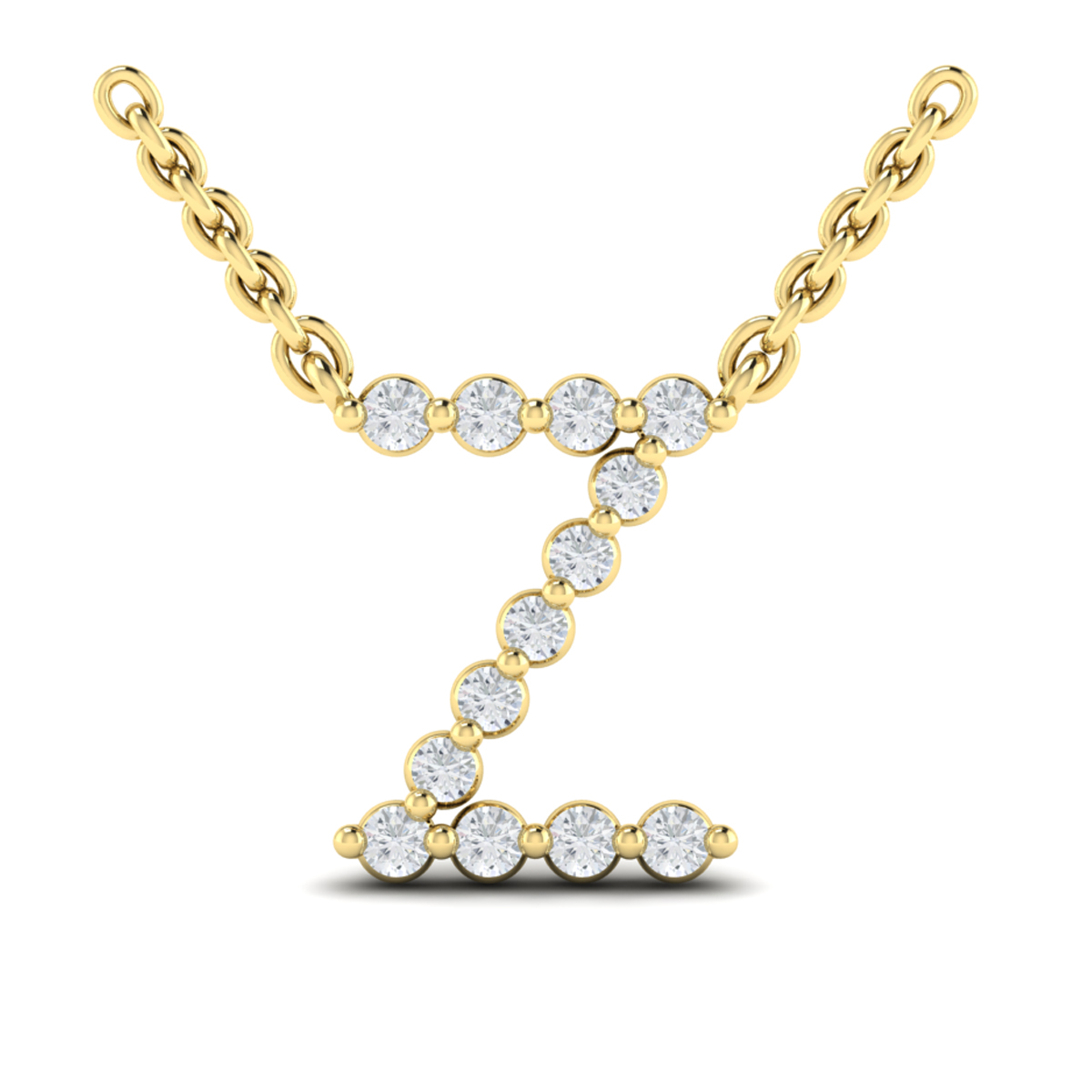 Diamond Alphabet Pendant Necklace, Z