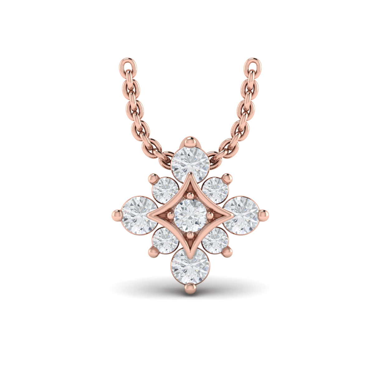 Floating Diamond Star Pendant Necklace