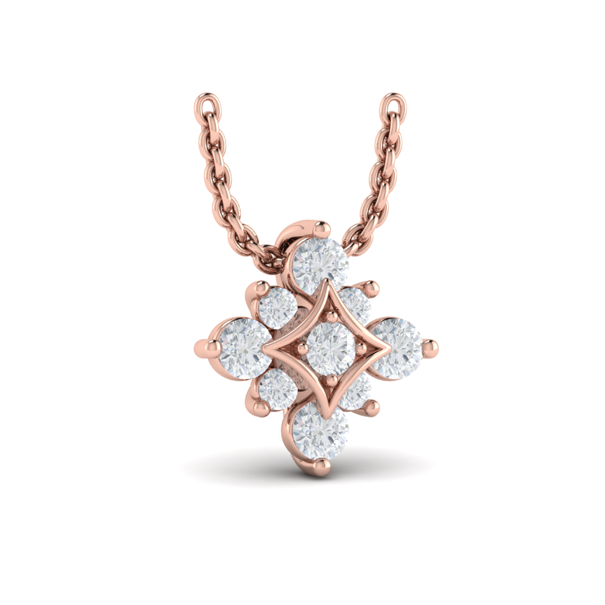 Floating Diamond Star Pendant Necklace