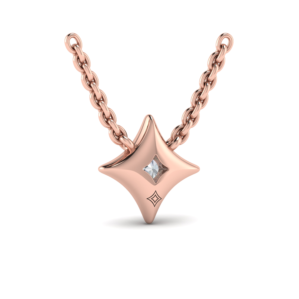 Single Diamond Vlora Star Pendant Necklace