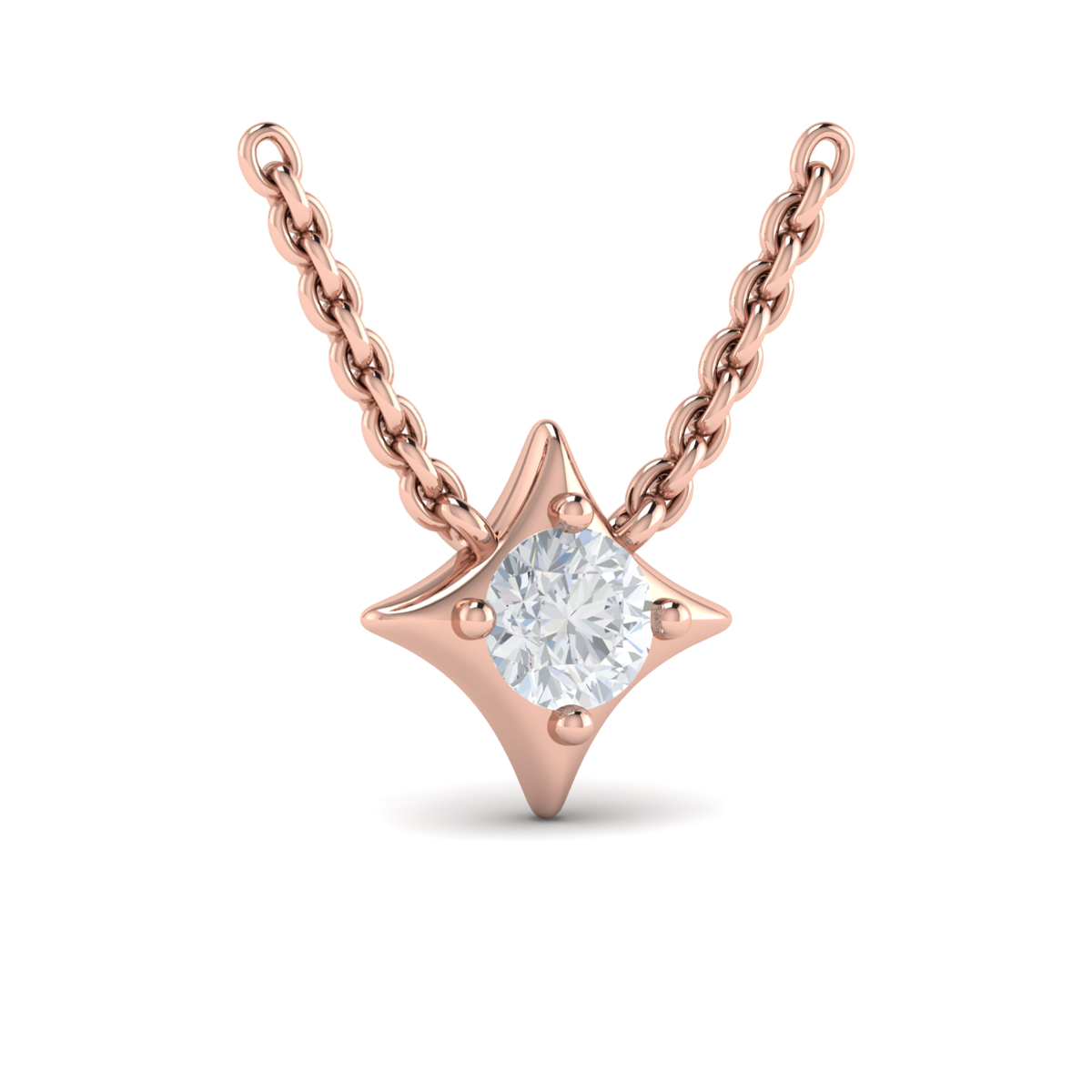 Single Diamond Vlora Star Pendant Necklace